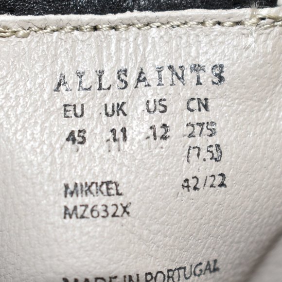 Allsaints Men's Mikkel Leather Combat Boots Black Size 45 EU 12 US - Picture 10 of 12